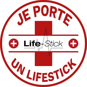 stickers Je porte un LifeStick rouge
