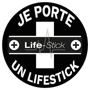 stickers Je porte un LifeStick noir